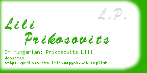 lili prikosovits business card